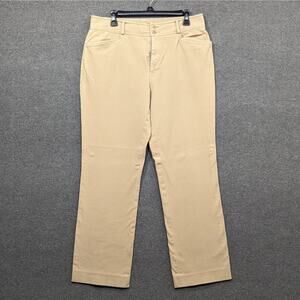 LRL Ralph Lauren Pants Womens 12 Twill Boot Cut Chino 34x30 Stretch Khaki Tan